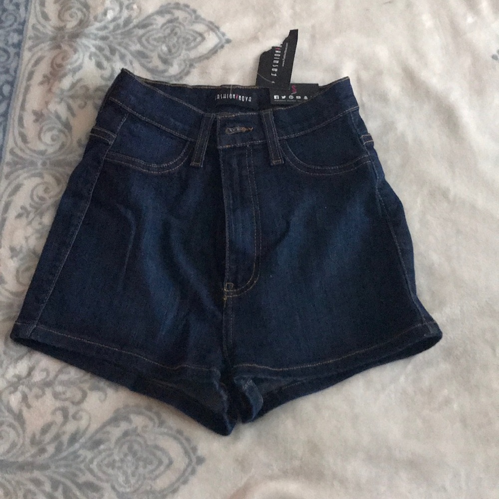 High rise jean shorts